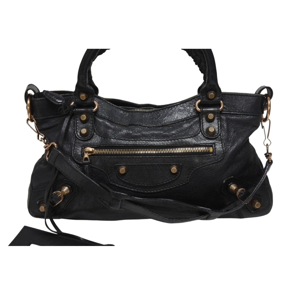Balenciaga First Giant Leather Bag Black